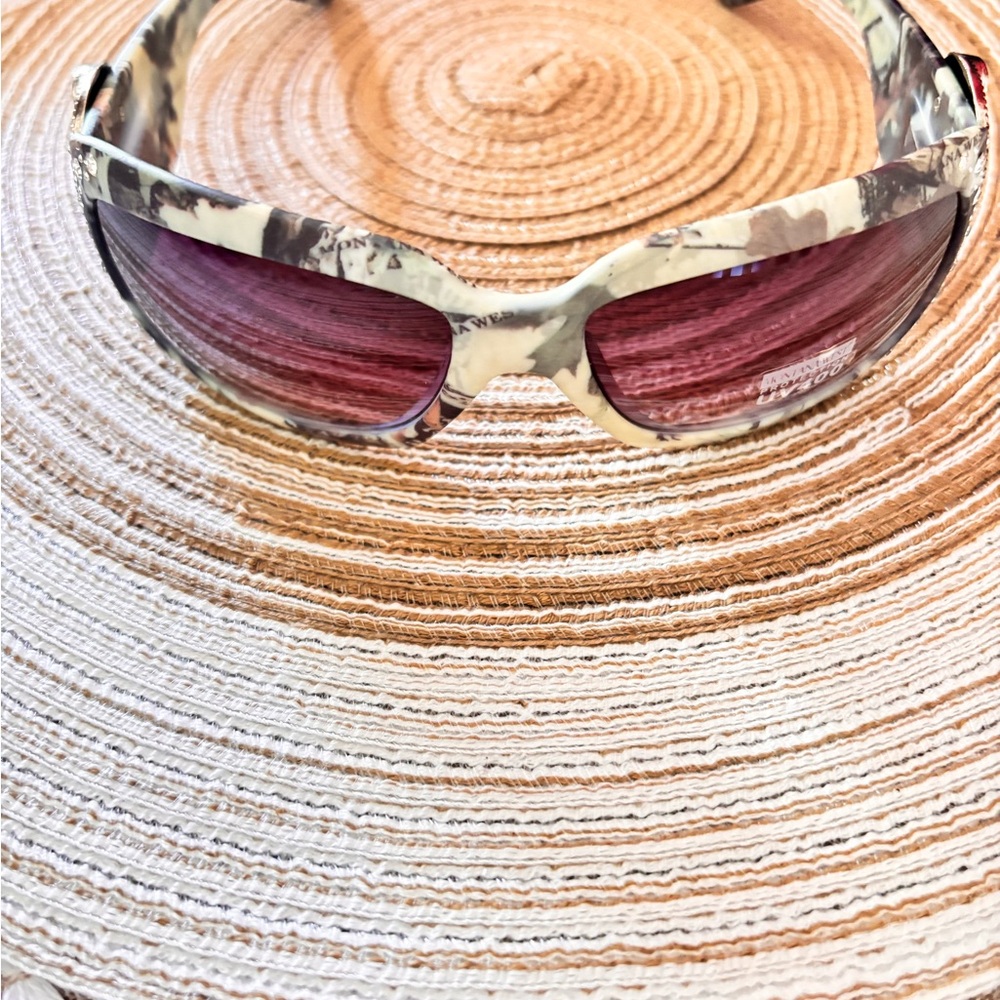 Stylish Camouflage Sunglasses with Purple Lenses